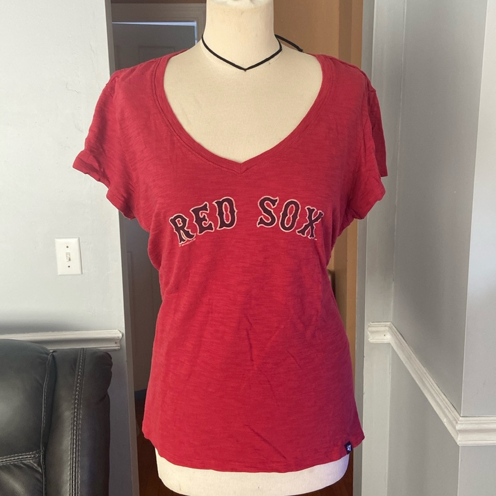 Heather red Red Sox v neck t shirt